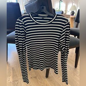 Veronica beard striped long sleeve shirt